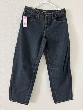 wild fable Dark Wash Mid-rise Barrel Jeans